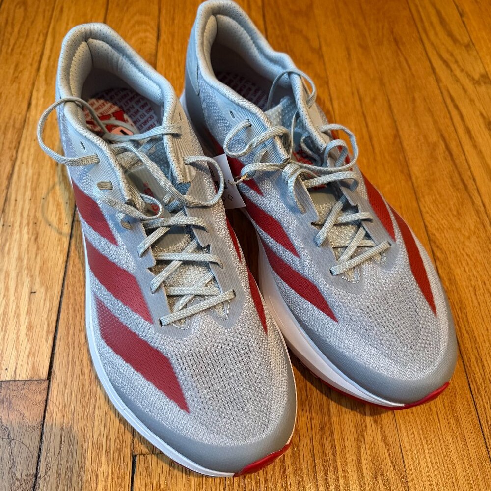 Adidas JQ0239 Mens Size 12 Adizero SL 2 NCAA Rutgers Grey Red Running Shoes